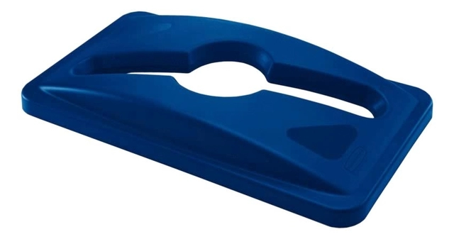 Een Deksel Rubbermaid Slim Jim Vented inwerpopening voor gemengde recycling blauw koop je bij VHK Kantoorartikelen