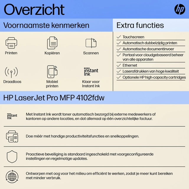 Een Multifunctional Laser printer HP laserjet 4102fdw koop je bij Hoekmankantoorartikelen.nl