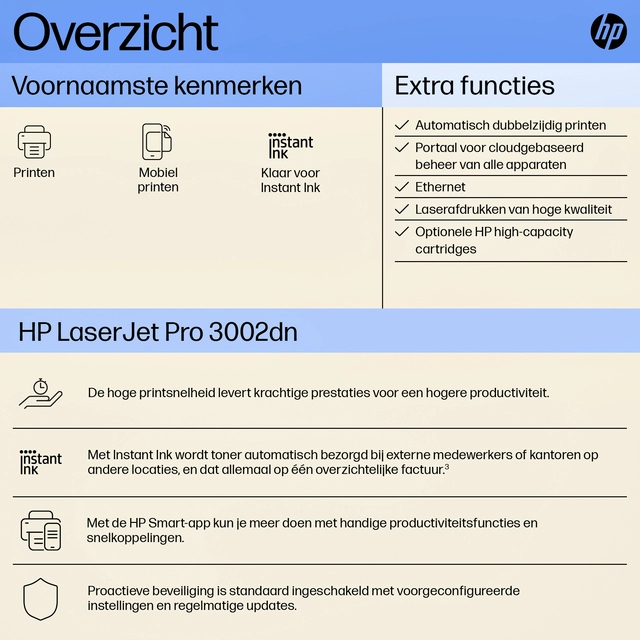 Een Printer laser HP LaserJet 3002dn koop je bij VHK Kantoorartikelen