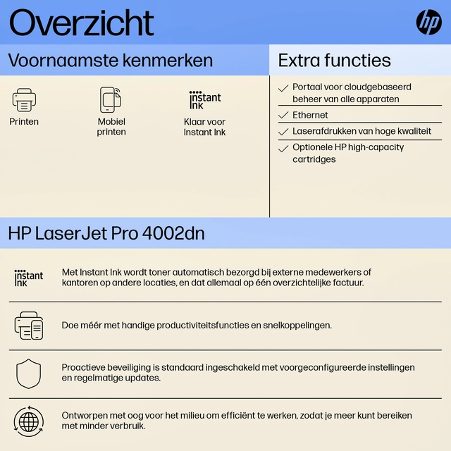 Een Printer laser HP LaserJet 4002dn koop je bij VHK Kantoorartikelen