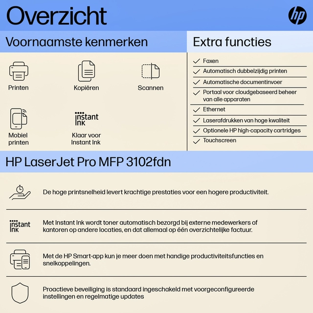 Een Multifunctional Laser printer HP laserjet 3102fdn koop je bij Hoekmankantoorartikelen.nl