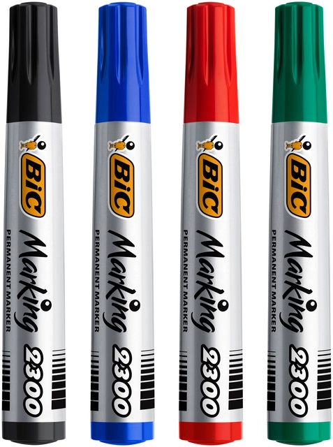 Een Viltstift Bic 2300 ecolutions schuin medium doos à 4 stuks koop je bij VHK Kantoorartikelen