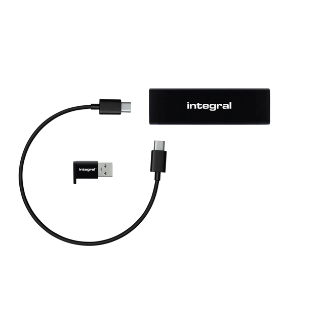 Een SSD Integral USB-C extern portable 3.2 500GB koop je bij VHK Kantoorartikelen