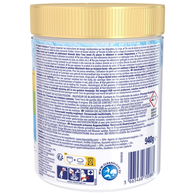 Een Wasbooster Vanish Oxi Action Whitening poeder 940g koop je bij Company Supplies