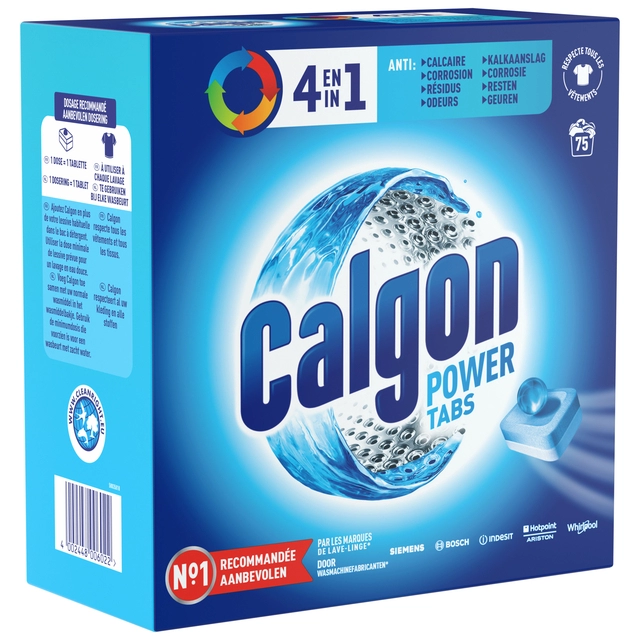 Een Wasmachine reinigingstabletten Calgon 4in1 75 tabs koop je bij VHK Kantoorartikelen