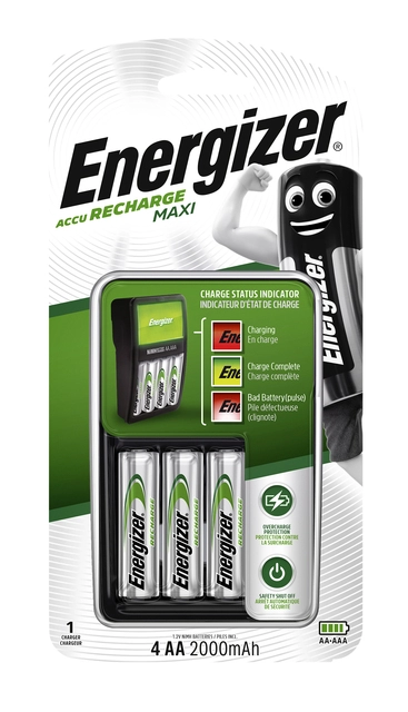 Een Batterij oplader Energizer incl batterijen 4xAA koop je bij VHK Kantoorartikelen