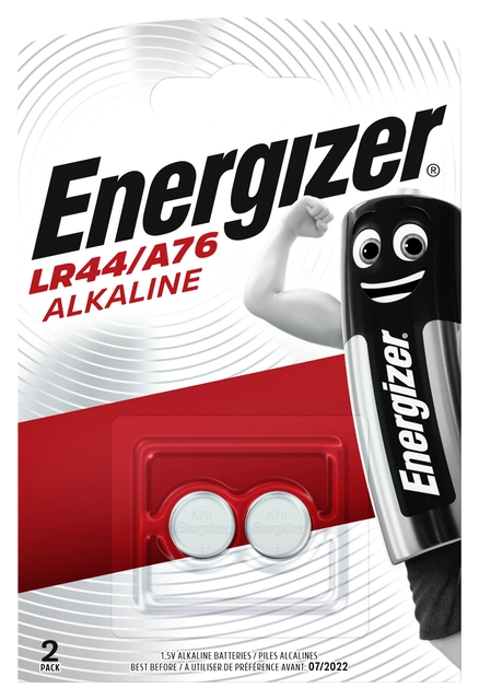 Een Batterij Energizer knoopcel 2xLR44 alkaline koop je bij VHK Kantoorartikelen