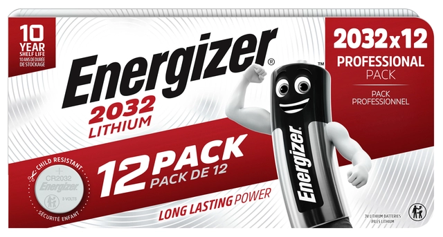 Een Batterij Energizer knoopcel 12xCR2032 lithium koop je bij VHK Kantoorartikelen