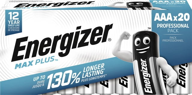 Een Batterij Energizer Max Plus 20xAAA alkaline koop je bij VHK Kantoorartikelen