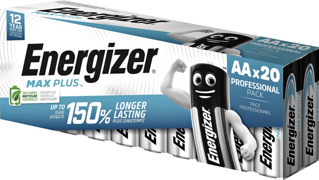 Een Batterij Energizer Max Plus 20xAA alkaline koop je bij VHK Kantoorartikelen