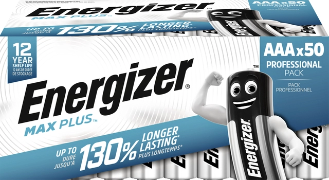 Een Batterij Energizer Max Plus 50xAAA alkaline koop je bij VHK Kantoorartikelen