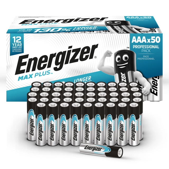 Een Batterij Energizer Max Plus 50xAAA alkaline koop je bij VHK Kantoorartikelen