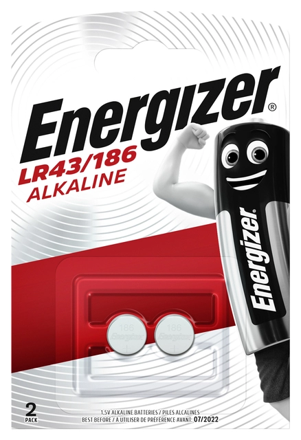 Een Batterij Energizer knoopcel 2xLR43 alkaline koop je bij Hoekmankantoorartikelen.nl