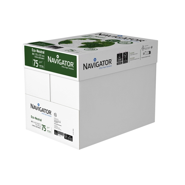 Een Kopieerpapier Navigator Eco-Neutral A4 75gr wit 500 vel koop je bij Hoekmankantoorartikelen.nl