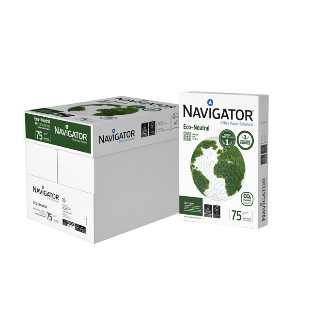 Een Kopieerpapier Navigator Eco-Neutral A4 75gr wit 500 vel koop je bij Hoekmankantoorartikelen.nl