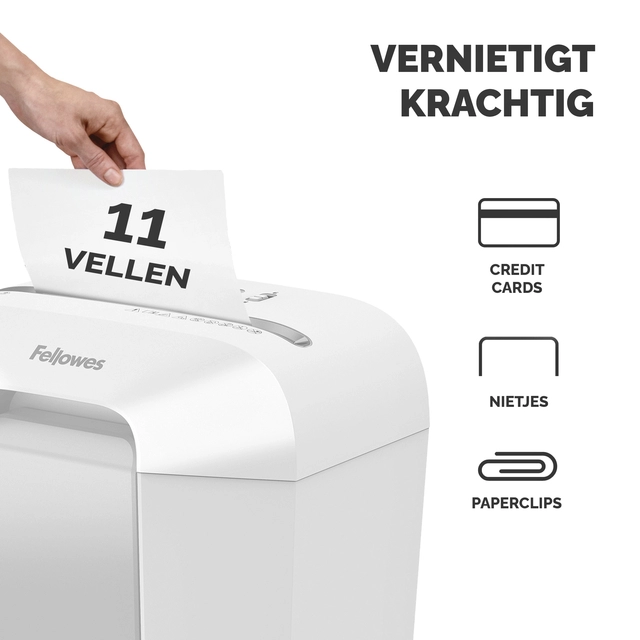 Een Papiervernietiger Fellowes Powershred LX70 snippers 4x40mm wit koop je bij VHK Kantoorartikelen