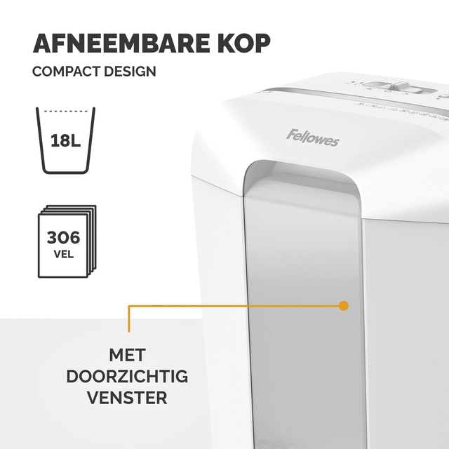 Een Papiervernietiger Fellowes Powershred LX70 snippers 4x40mm wit koop je bij VHK Kantoorartikelen