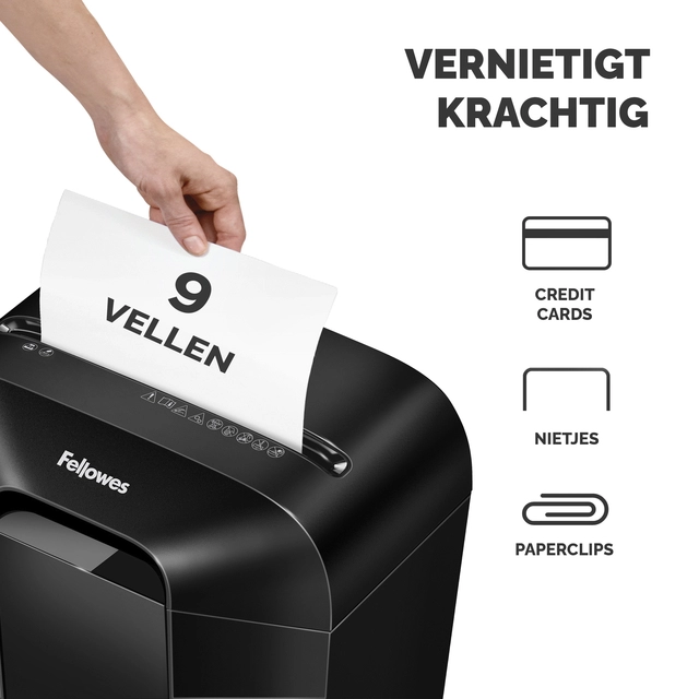 Een Papiervernietiger Fellowes Powershred LX50 snippers 4x37mm zwart koop je bij VHK Kantoorartikelen