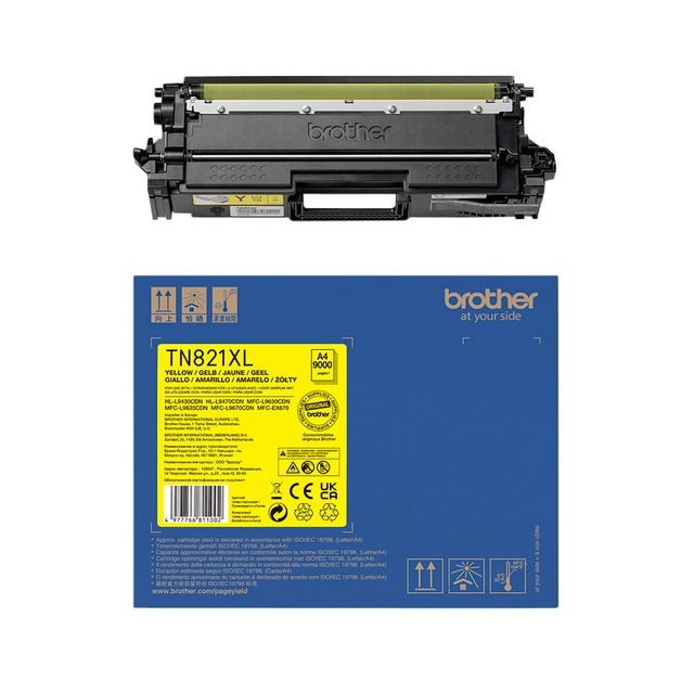 Een Toner Brother TN-821XLY geel koop je bij VHK Kantoorartikelen