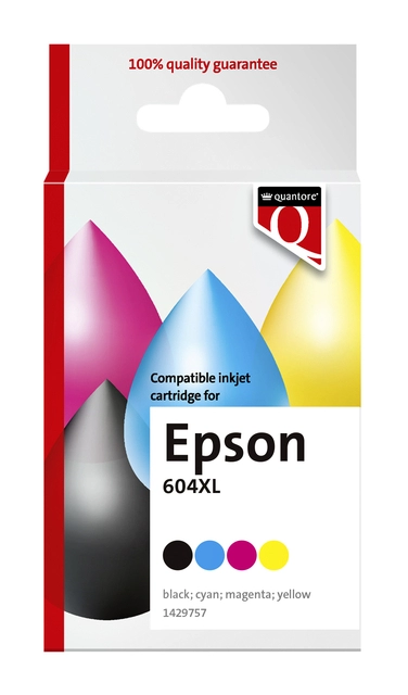 Een Inktcartridge Quantore alternatief tbv Epson 604XL T10H94 zwart + 3 kleuren koop je bij VHK Kantoorartikelen