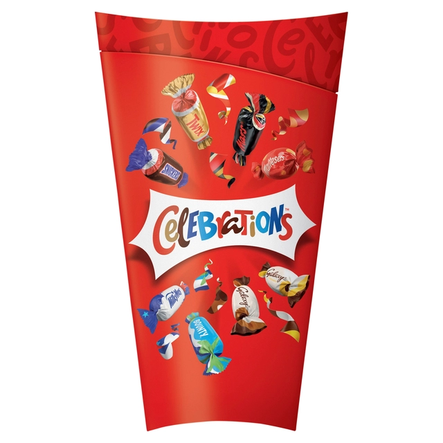 Een Chocolade Celebrations flip box 272gr koop je bij VHK Kantoorartikelen