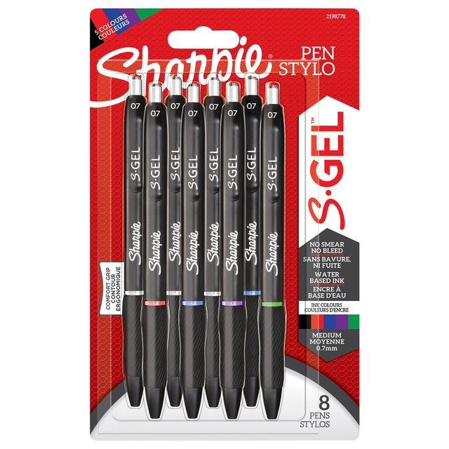 Een Gelschrijver Sharpie S-gel medium assorti blister à 8 stuks koop je bij VHK Kantoorartikelen