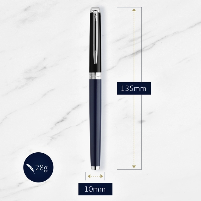 Een Rollerpen Waterman Hémisphère Colour Blocking black en blue CT fijn koop je bij Hoekmankantoorartikelen.nl