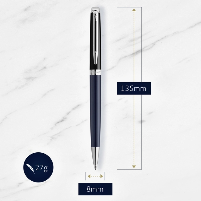 Een Balpen Waterman Hémisphère Colour Blocking black en blue CT medium koop je bij Hoekmankantoorartikelen.nl