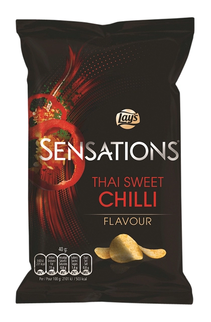 Een Chips Lay's Sensations Thai sweet chilli zak 40gr koop je bij VHK Kantoorartikelen