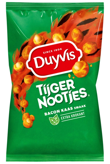 Een Tijgernootjes Duyvis bacon kaas zak 1kg koop je bij VHK Kantoorartikelen