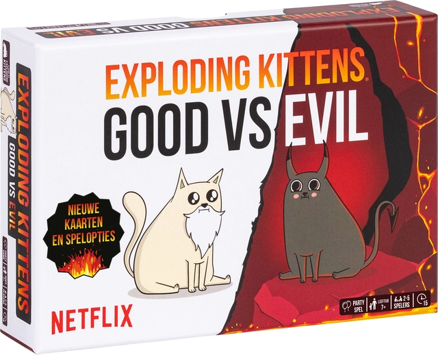 Een Spel Exploding Kittens good vs evil koop je bij Hoekmankantoorartikelen.nl