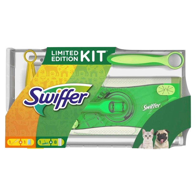 Een Stofwissysteem SWIFFER vloer + duster Starterkit koop je bij VHK Kantoorartikelen