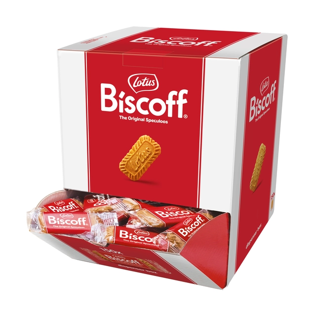 Een Koekjes Lotus Biscoff speculoos dispenser 150 stuks koop je bij VHK Kantoorartikelen