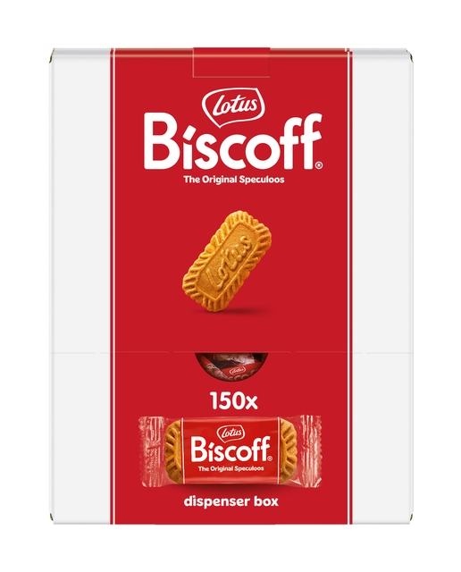 Een Koekjes Lotus Biscoff speculoos dispenser 150 stuks koop je bij VHK Kantoorartikelen