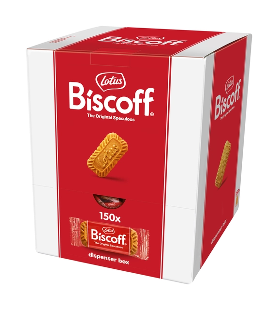 Een Koekjes Lotus Biscoff speculoos dispenser 150 stuks koop je bij VHK Kantoorartikelen