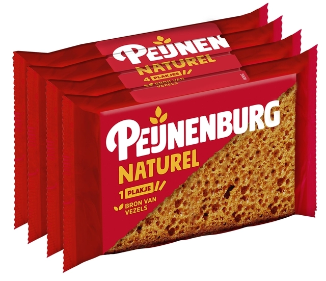 Een Koek Peijnenburg naturel zonder toegevoegde suiker 4-pack koop je bij VHK Kantoorartikelen