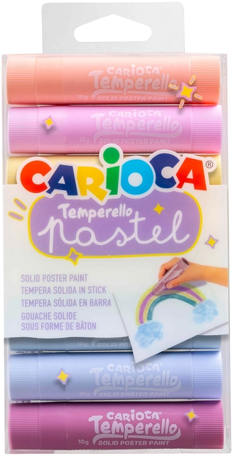 Een Verfstift Carioca Temperello set à 8 pastelkleuren koop je bij VHK Kantoorartikelen