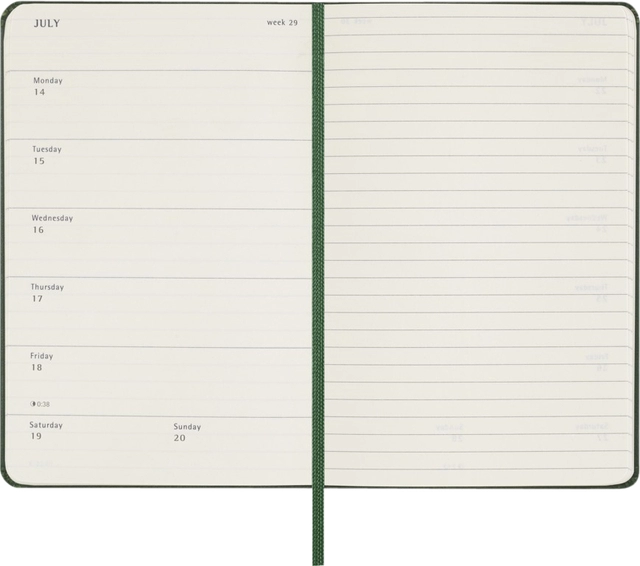 Een Agenda 2025 Moleskine 12M Planner Weekly 7dagen/1pagina pocket hc myrtle green koop je bij VHK Kantoorartikelen