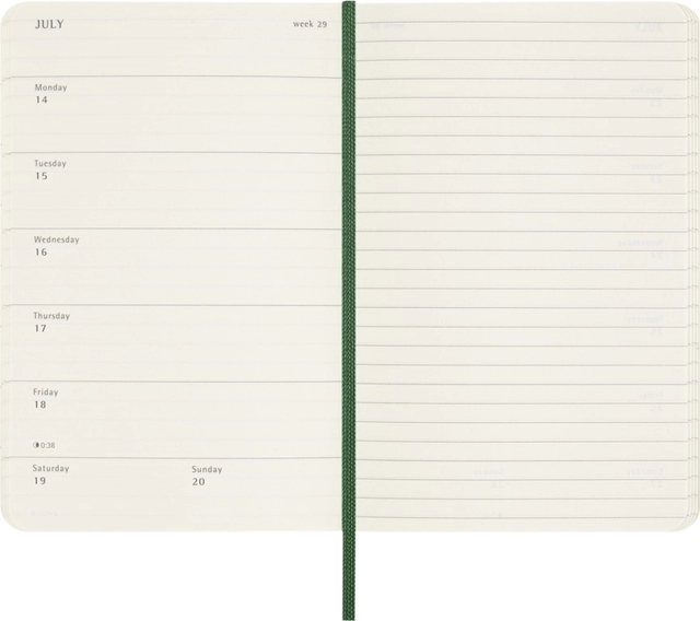 Een Agenda 2025 Moleskine 12M Planner Weekly 7dagen/1pagina pocket sc myrtle green koop je bij VHK Kantoorartikelen