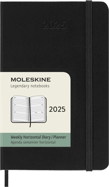 Een Agenda 2025 Moleskine 12M Planner Weekly 7dagen/2pagina's pocket hc black koop je bij Hoekmankantoorartikelen.nl