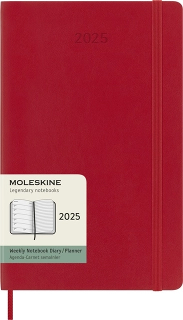 Een Agenda 2025 Moleskine 12M Planner Weekly 7dagen/1pagina large sc scarlet red koop je bij Hoekmankantoorartikelen.nl