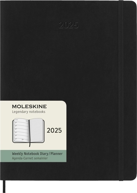 Een Agenda 2025 Moleskine 12M Planner Weekly 7dagen/1pagina extra large sc black koop je bij Hoekmankantoorartikelen.nl