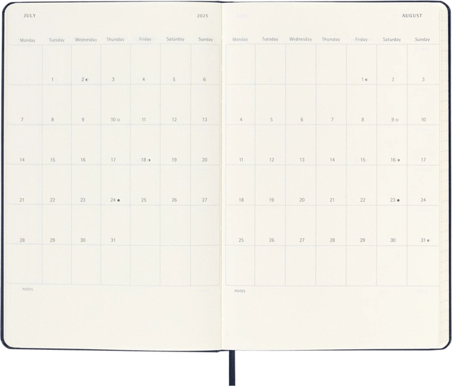 Een Agenda 2025 Moleskine 12M Planner Weekly 7dagen/2pagina's large hc black koop je bij VHK Kantoorartikelen