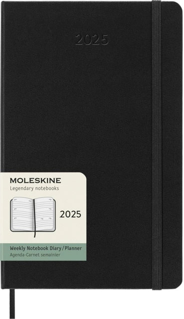 Een Agenda 2025 Moleskine 12M Planner Weekly 7dagen/2pagina's large hc black koop je bij VHK Kantoorartikelen