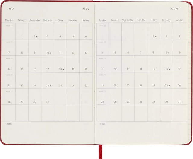 Een Agenda 2025 Moleskine 12M Planner Weekly 7dagen/1pagina pocket sc scarlet red koop je bij Hoekmankantoorartikelen.nl