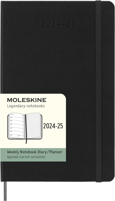 Een Agenda 2024/2025 Moleskine 18M Planner Weekly 7dagen/1pagina large hc black koop je bij Hoekmankantoorartikelen.nl