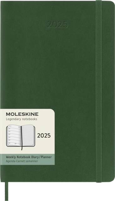 Een Agenda 2025 Moleskine 12M Planner Weekly 7dagen/1pagina large sc myrtle green koop je bij Hoekmankantoorartikelen.nl