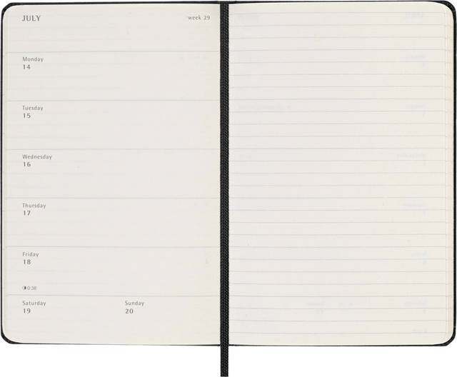 Een Agenda 2024/2025 Moleskine 18M Planner Weekly 7dagen/1pagina pocket hc black koop je bij VHK Kantoorartikelen