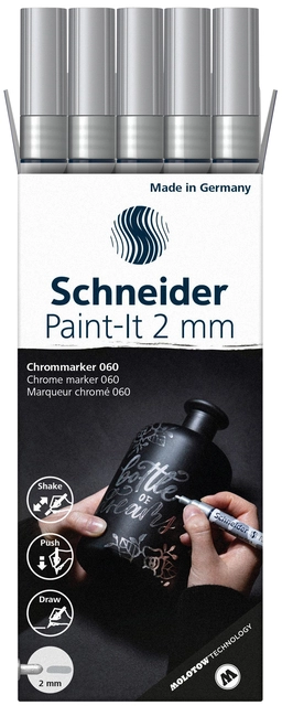 Een Viltstift Schneider Paint-it 061 2.0mm metallic chrome koop je bij VHK Kantoorartikelen