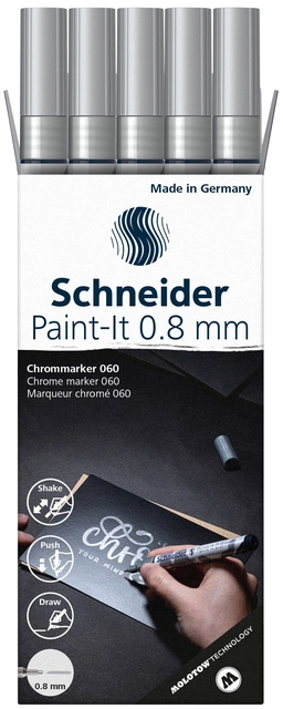 Een Viltstift Schneider Paint-it 060 0.8mm metallic chrome koop je bij VHK Kantoorartikelen